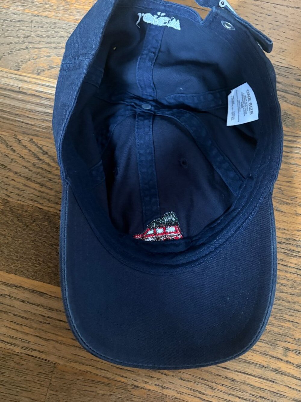 J. Crew Christmas Hat Cotton Navy Christmas Tree Truck - Picture 3 of 8